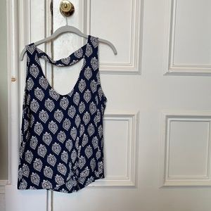 Blue and White Blouse